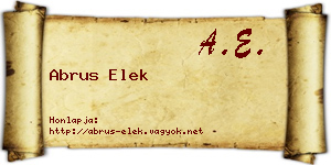 Abrus Elek névjegykártya